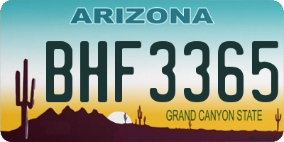 AZ license plate BHF3365