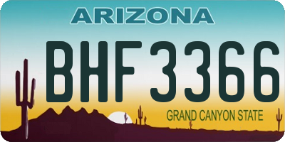 AZ license plate BHF3366
