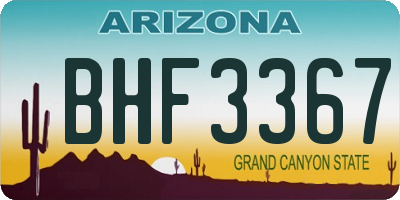 AZ license plate BHF3367