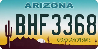 AZ license plate BHF3368