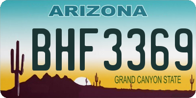 AZ license plate BHF3369