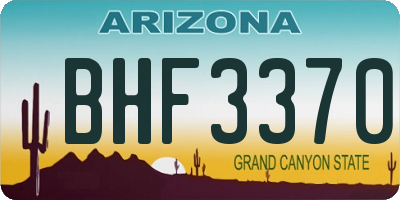 AZ license plate BHF3370