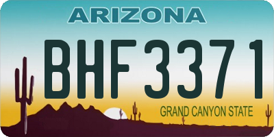 AZ license plate BHF3371