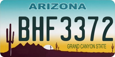 AZ license plate BHF3372