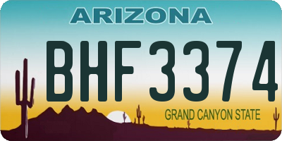 AZ license plate BHF3374