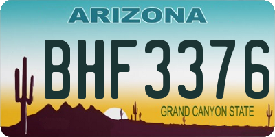 AZ license plate BHF3376