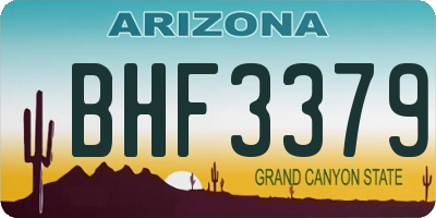 AZ license plate BHF3379