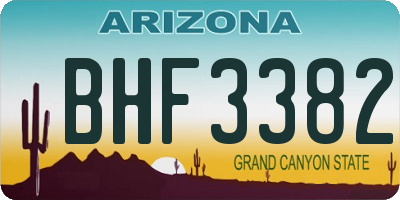 AZ license plate BHF3382
