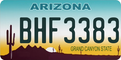 AZ license plate BHF3383