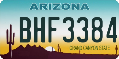 AZ license plate BHF3384