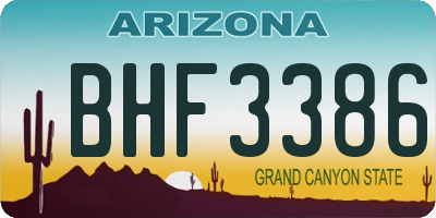AZ license plate BHF3386