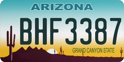 AZ license plate BHF3387
