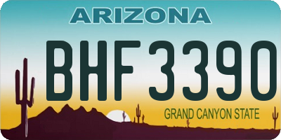 AZ license plate BHF3390