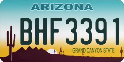 AZ license plate BHF3391