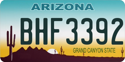 AZ license plate BHF3392