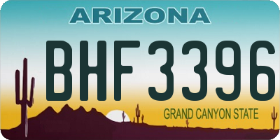 AZ license plate BHF3396