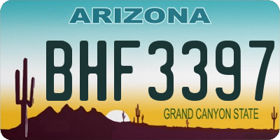 AZ license plate BHF3397