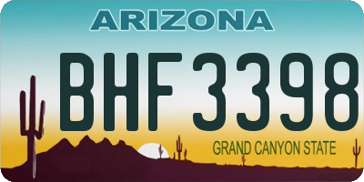 AZ license plate BHF3398