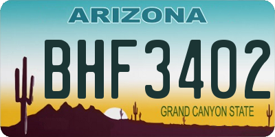 AZ license plate BHF3402