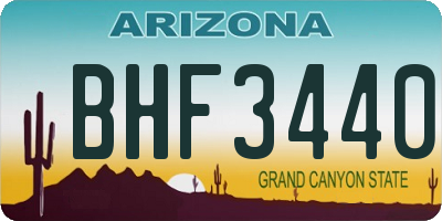 AZ license plate BHF3440