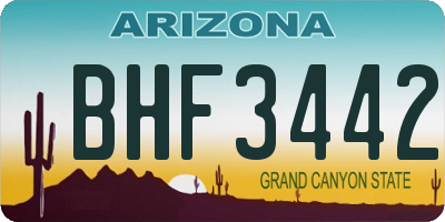 AZ license plate BHF3442