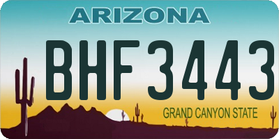 AZ license plate BHF3443