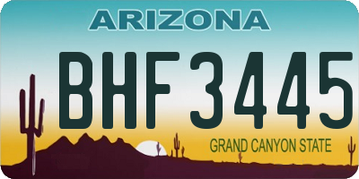 AZ license plate BHF3445