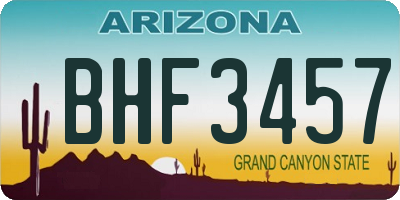 AZ license plate BHF3457