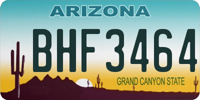 AZ license plate BHF3464