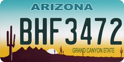 AZ license plate BHF3472