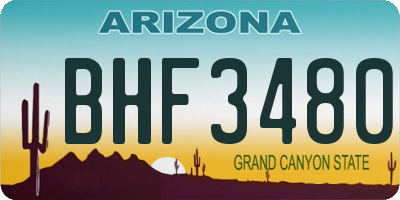 AZ license plate BHF3480