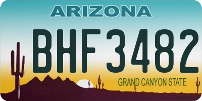AZ license plate BHF3482