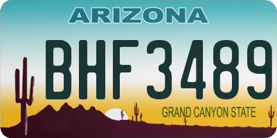 AZ license plate BHF3489