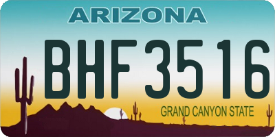 AZ license plate BHF3516