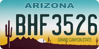 AZ license plate BHF3526