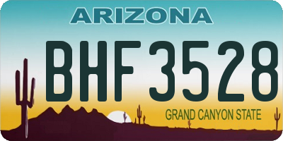 AZ license plate BHF3528