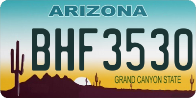 AZ license plate BHF3530
