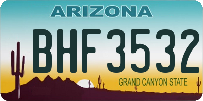 AZ license plate BHF3532