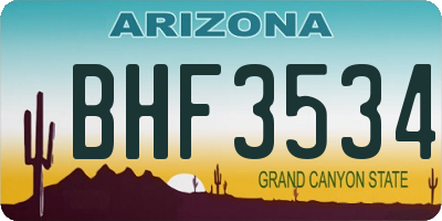 AZ license plate BHF3534