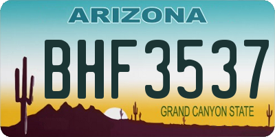 AZ license plate BHF3537