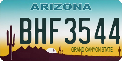 AZ license plate BHF3544