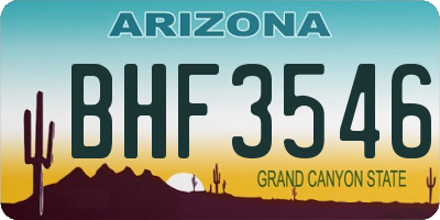 AZ license plate BHF3546