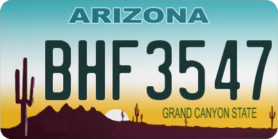 AZ license plate BHF3547