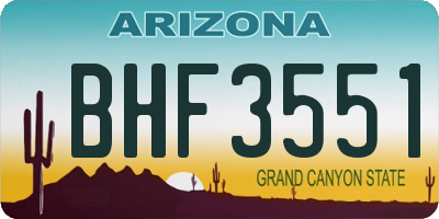 AZ license plate BHF3551