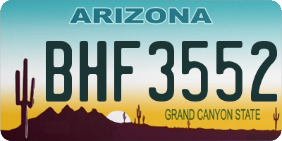 AZ license plate BHF3552