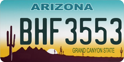 AZ license plate BHF3553
