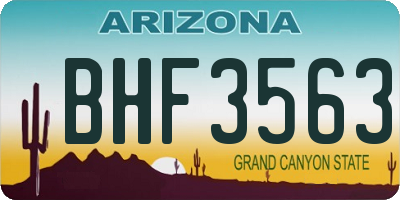 AZ license plate BHF3563