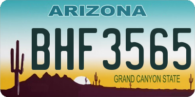 AZ license plate BHF3565