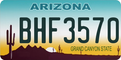 AZ license plate BHF3570