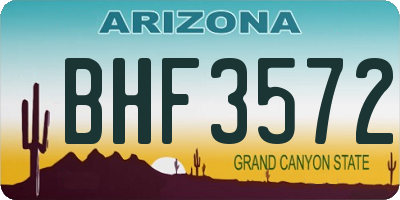 AZ license plate BHF3572